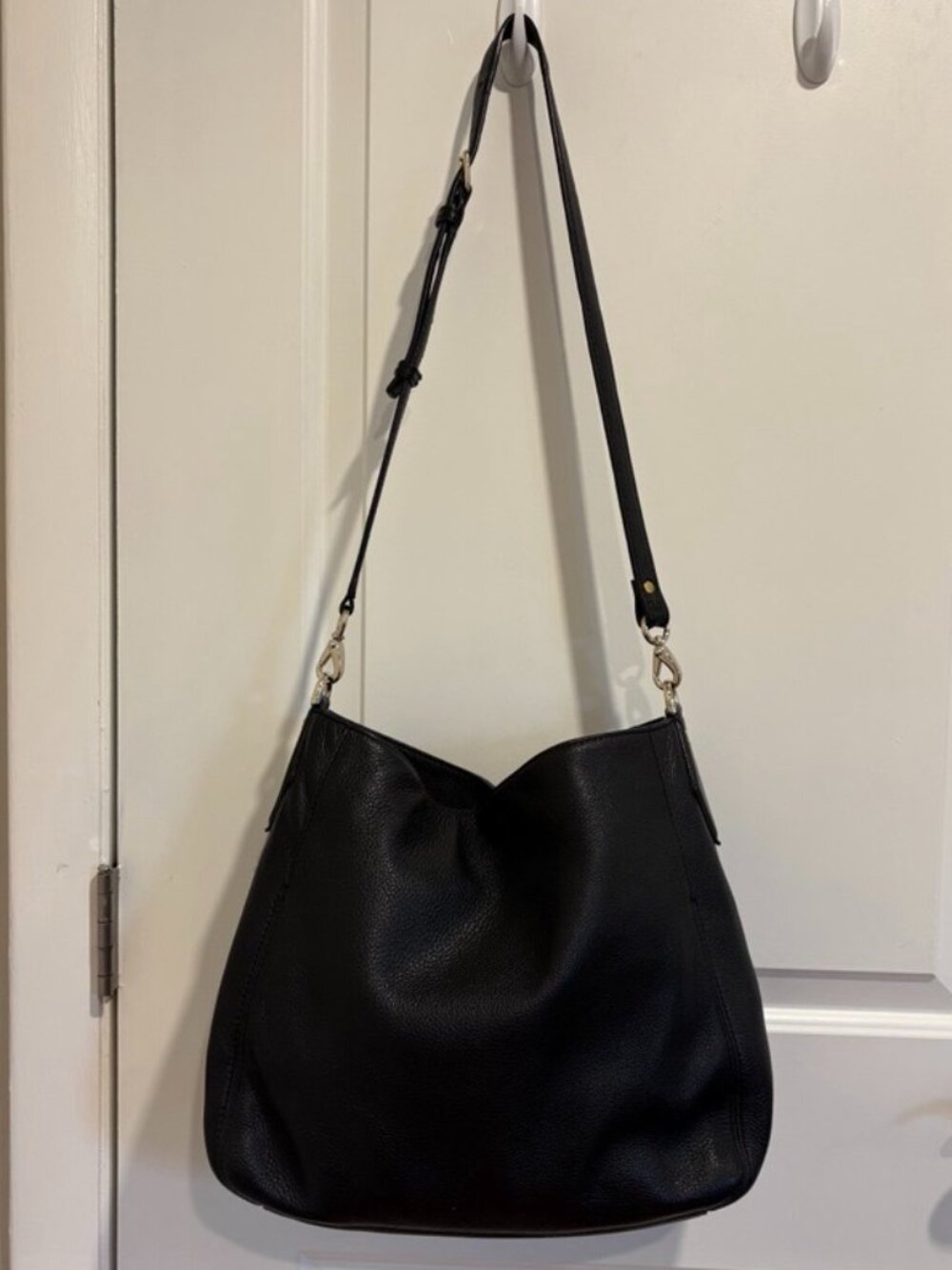 Diane von Furstenberg large black leather cross-body bag